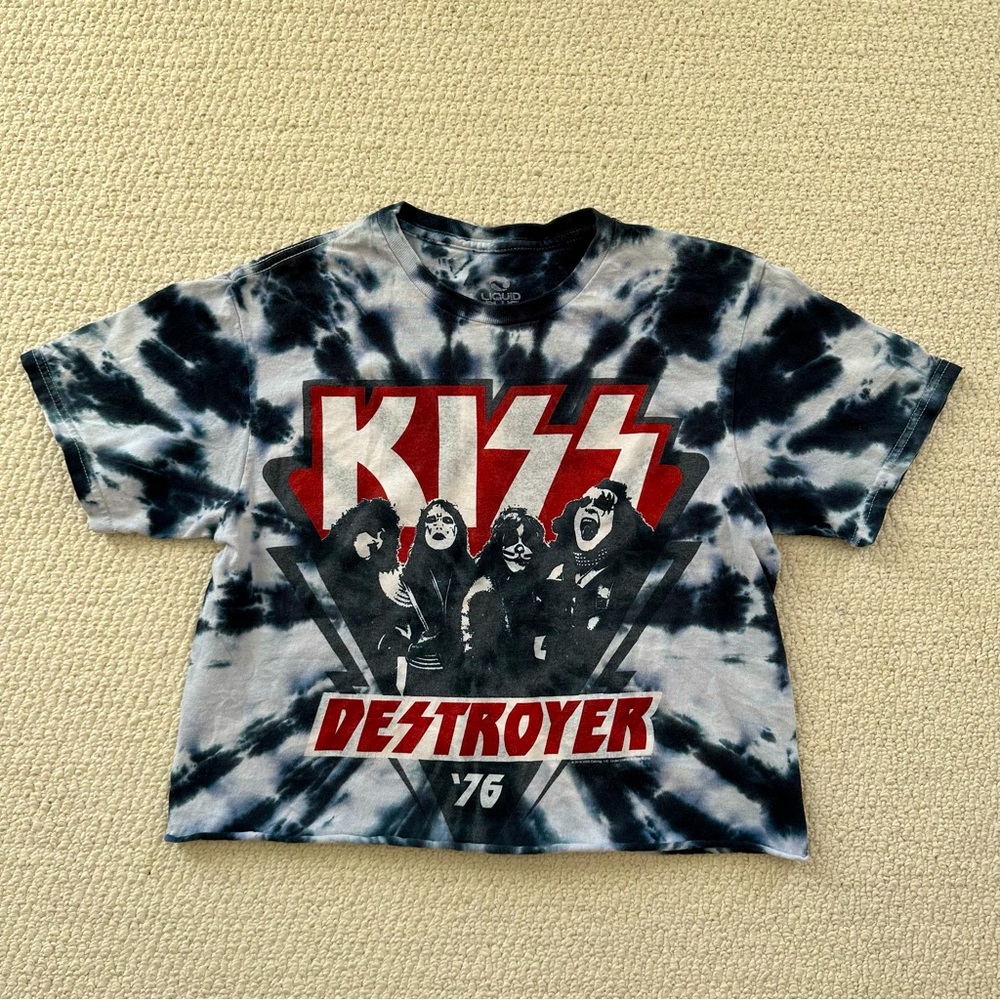 Liquid Blue KISS Crop Tee